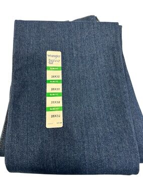 NWT Wrangler Cowboy Cut Slim Fit Jeans - Dark Blue Denim 28x32
